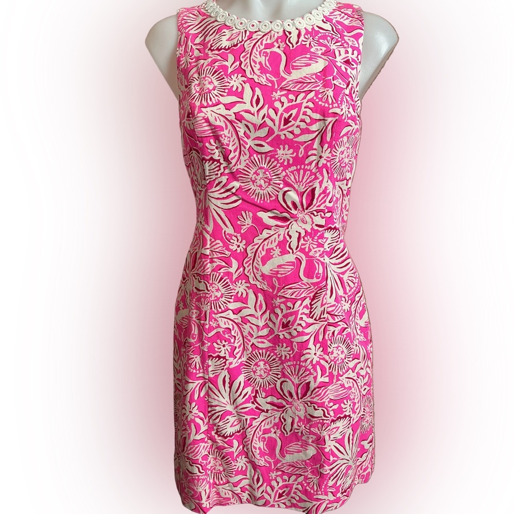 Lilly Pulitzer Pink and White Floral Dress